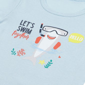 Бебешко памучно боди "Swim" в синьо 2