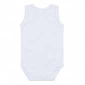 Боди-потник от памучна материя в бяло 2