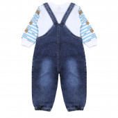 Дънков гащеризон с блуза и аксесоар "Мечо" 4