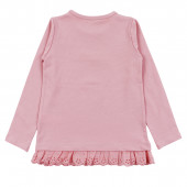 Детска блуза "Best smile" в опушено розово 2
