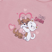 Детска блуза "Best smile" в опушено розово 3
