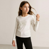 Детска блуза с мъниста ''Цвете'' 2