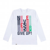 Детска блуза "Give up" в бяло 2