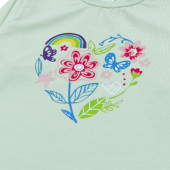 Детска блуза "Heart of flowers" в млечна мента 3