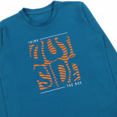 Детска блуза "Out side" в петролено синьо 2