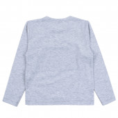 Детска блуза с джобче в сив меланж 2