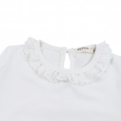 Детска блуза с рязана дантела в екрю 3