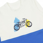 Детска блуза "Speedster" в екрю и синьо 2