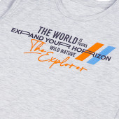 Детска блуза "The world" в сив меланж 2