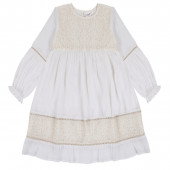 Ефирна детска рокля с бежова дантела 2