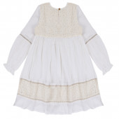 Ефирна детска рокля с бежова дантела 3