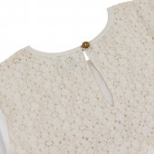 Ефирна детска рокля с бежова дантела 4