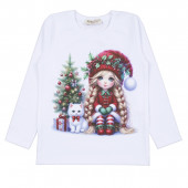 Детска коледна блуза "Sweet moments" в бяло 3