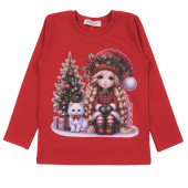 Детска коледна блуза "Sweet moments" в червено 2