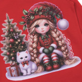 Детска коледна блуза "Sweet moments" в червено 4