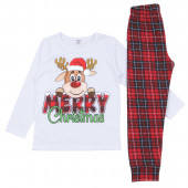 Детска коледна пижама "Merry Christmas" в бяло и червено 4