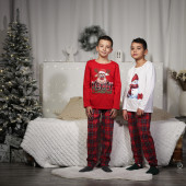 Детска коледна пижама "Merry Christmas" в червено 5