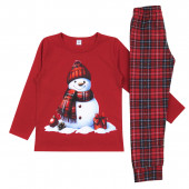 Детска коледна пижама "Snow boy" в червено 4