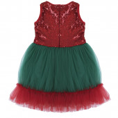 Детска коледна рокля с пайети 3