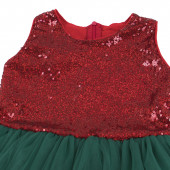 Детска коледна рокля с пайети 4