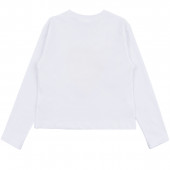 Детска леко скъсена блуза ''Love'' в бяло 2