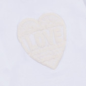 Детска леко скъсена блуза ''Love'' в бяло 3