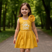 Детска лятна рокля с текстилно цвете "Sunshine" 4