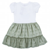 Детка лятна рокля "Ballerina" в бяло и зелено 2