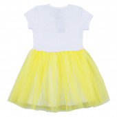 Детска лятна рокля "Rainbow" в бяло и жълто 2