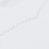 Детска овърсайз тениска с камъчета в екрю 3