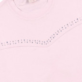 Детска овърсайз тениска с камъчета в розово 3