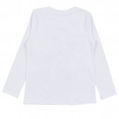 Детска памучна блуза в бяло 2