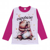 Детска памучна пижама "Capybara" в циклама 2