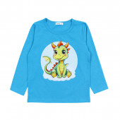 Детска памучна пижама "Happy dragon" в синьо 2