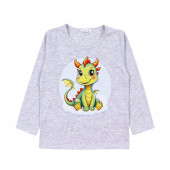 Детска памучна пижама "Happy dragon" в сиво 2