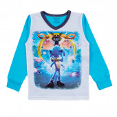 Памучна пижама с анимационен герой в синьо и сиво 2