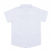 Детска памучна риза с къс ръкав в бяло 2