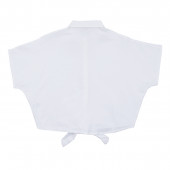 Детска памучна риза с връзки в бяло 2