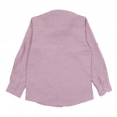Детска памучна риза в пастелно розово 2