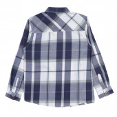 Детска памучна риза в синьо каре 2