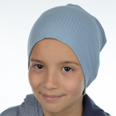 Детска памучна шапка в синьо 3