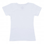 Детска бяла тениска с панделка за момичета 2