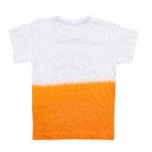 Детска памучна тениска в бяло и оранжево 2