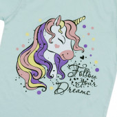 Детска лятна пижама "Fallow your dreams" в бледозелено 5