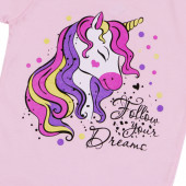 Детска лятна пижама "Fallow your dreams" в розово 5