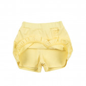 Детска пола-панталон с къдрички в жълто 4