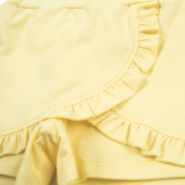 Детска пола-панталон с къдрички в жълто 3
