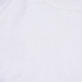 Детска празнична рокля "Кари" в бяло и праскова 4