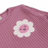 Детска рипсена рокля в пепел от рози и розово 3