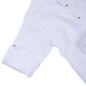 Детска риза с яка-столче в бяло 3